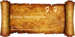 Ferko Henrietta névjegykártya